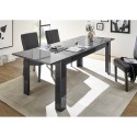 Utdragbart matbord 90x137-185cm i glänsande grått Plus Prisma Rabatter