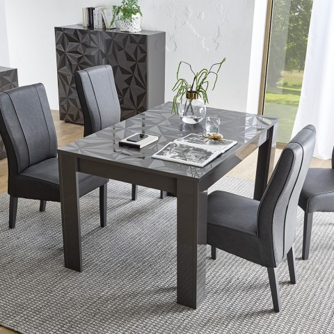 Utdragbart matbord 90x137-185cm i glänsande grått Plus Prisma Kampanj