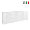 Blank vit skänk 241cm 4-dörrars modernt sideboard Prisma Wh XL Försäljning