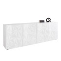 Blank vit skänk 241cm 4-dörrars modernt sideboard Prisma Wh XL Rea