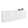 Blank vit skänk 241cm 4-dörrars modernt sideboard Prisma Wh XL Rea