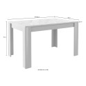 Blankt vitt förlängningsbart matbord 90x137-185cm Most Prisma Modell