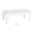 Lågt soffbord vardagsrum glansigt vitt 65x122cm Reef Prisma Mått