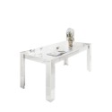 Modernt Matbord för vardagsrum 180x90cm glänsande vitt Athon Prisma Erbjudande
