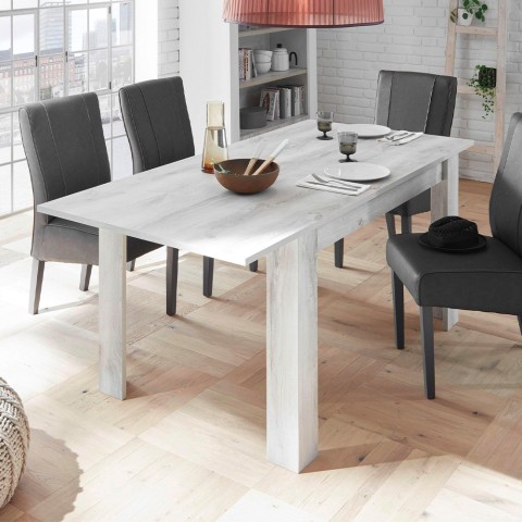 Utdragbart matbord i trä 90x137-185cm glansigt vitt Vigo Urbino Kampanj