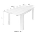 Utdragbart matbord i trä 90x137-185cm glansigt vitt Vigo Urbino Egenskaper