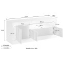 Modern TV-bänk 3 dörrar 138cm betonggrå Vardagsrum Jaor Ct Urbino Rabatter