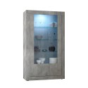 Cementgrått Vitrinskåp 2 Glasdörrar modern design 110x191cm Dern Ct Erbjudande