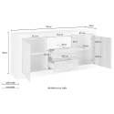 Modernt sideboard 2 dörrar 2 lådor skänk blank vit cement Doppel LBC Rabatter