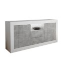 Modernt sideboard 2 dörrar 2 lådor skänk blank vit cement Doppel LBC Erbjudande