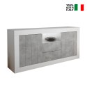 Modernt sideboard 2 dörrar 2 lådor skänk blank vit cement Doppel LBC Försäljning