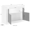 Sideboard modern design blank vit svart 2 dörrar 110cm Minus BX Katalog