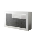 Modernt Sideboard 3 dörrar vardagsrumsskänk vit blank och svart Doppel MBX Erbjudande