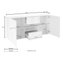 Sideboard 181cm Skänk 2 dörrar 2 lådor rutig betonggrå Dama Ct M Katalog