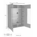 Vitrinskåp med betongeffekt 121x166cm 2 glasdörrar Murano Ct Rea