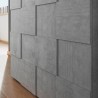 Modernt Highboard Skåp Cementgrått 2 dörrar rutig design Dama Lola Ct Rea