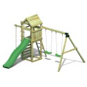 Lekplats för barn trädgård rep klättring rutschkana gungor Gaia Rabatter