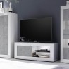 Modern TV-bänk vit glansig cementgrå vardagsrum Diver BC Basic Bestånd
