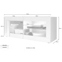 Modern TV-bänk vit glansig cementgrå vardagsrum Diver BC Basic Val