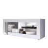 Modern TV-bänk vit glansig cementgrå vardagsrum Diver BC Basic Rea