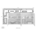 Sideboard vardagsrum skänk 184cm 4 dörrar glansig vit och trä Altea Wh Katalog