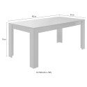 Modernt matbord 180x90cm glansigt vitt och trä Echo Basic. Rea