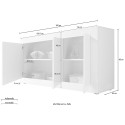 Modern skänk med 3 dörrar 160cm matt svart marmor Modis MB Basic Katalog