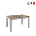 Utdragbart köksbord vitt glänsande trä 90x137-185cm Dyon Basic Försäljning