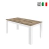 Modernt matbord 180x90cm glansigt vitt och trä Echo Basic. Försäljning