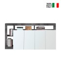 Sideboard modern design 4 dörrar svart blank vit Cadiz BX Försäljning