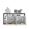 Sideboard modern design 4 dörrar svart blank vit Cadiz BX Katalog