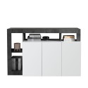 Modernt Sideboard med 3 dörrar 146cm glansigt vitt och svart Hailey BX Erbjudande