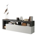 TV-bänk modern design 184cm svart och blank vit Dorian BX Erbjudande