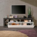 TV-bänk modern design 184cm svart och blank vit Dorian BX Bestånd