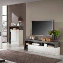 TV-bänk modern design 184cm svart och blank vit Dorian BX Katalog
