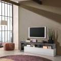 TV-bänk modern design 184cm svart och blank vit Dorian BX Kampanj