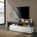 TV-bänk modern design 184cm svart och blank vit Dorian BX Rabatter
