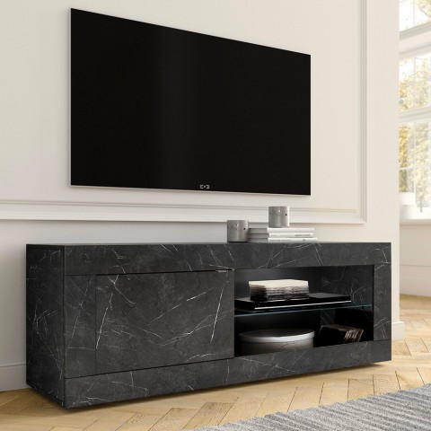 Modern TV-bänk för vardagsrum Matt svart marmor Diver MB Basic Kampanj