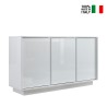 Sideboard vardagsrum kök 3 dörrar 138cm glansigt vitt Dimas Ice Försäljning