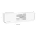Modern TV-bänk 138 cm 2 dörrar glänsande vit färg vardagsrum Dener Ice Katalog