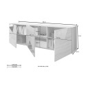 Modern TV-bänk med 3 dörrar 181cm glansig vit Brema WH Vittoria Katalog