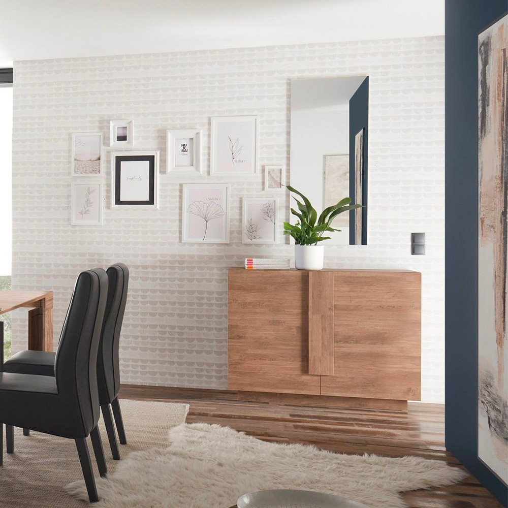 Sideboard Valnötsträ 2 Dörrar 120cm Modern Design Skänk Jupiter MR S