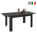 Utdragbart matbord 90x137-185cm i svart trä Avant Rimini Försäljning