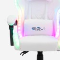 Spelstol LED RGB-lampor ergonomisk fåtölj med 2 kuddar Pixy Junior 