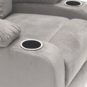Reclinerfåtölj Fällbar rygg Fotstöd Sammet Mikrofiber Laura 