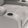 Reclinerfåtölj Fällbar rygg Fotstöd Sammet Mikrofiber Laura 