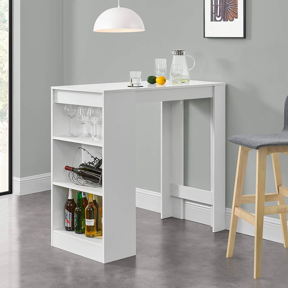 Högt modernt barbord h103cm med sidohyllor Petra