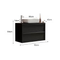 Golvstående väggmonterat tvättställsskåp 2 lådor svart modernt Bloom 92 Kostnad
