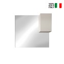 Spegel för badrum 1 dörr högblank vit och LED-ljus Riva Rabatter