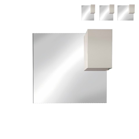 Spegel för badrum 1 dörr högblank vit och LED-ljus Riva Kampanj